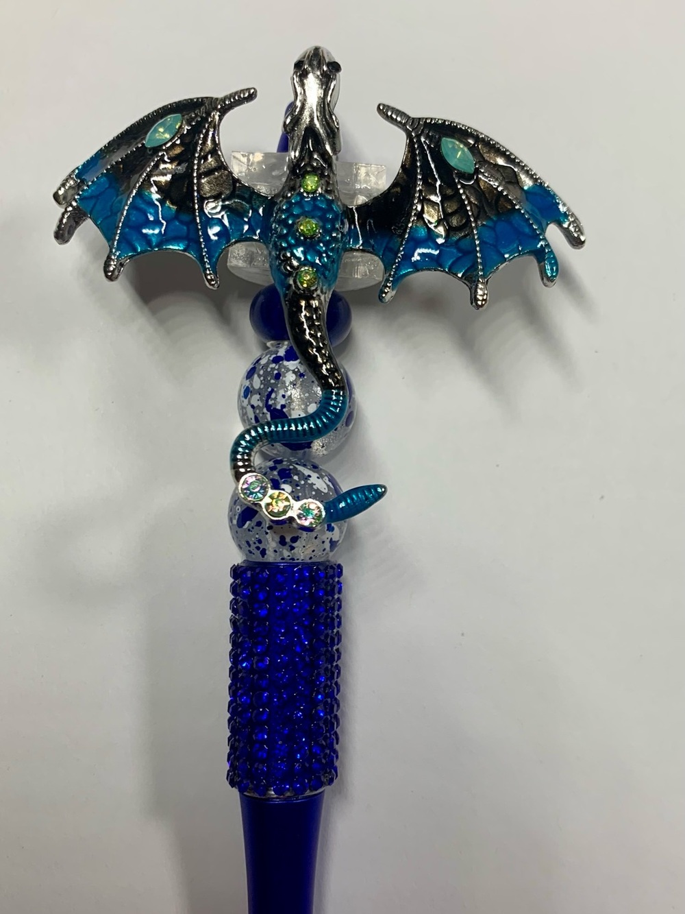 Hand Crafted Blue Dragon Gem Pen
